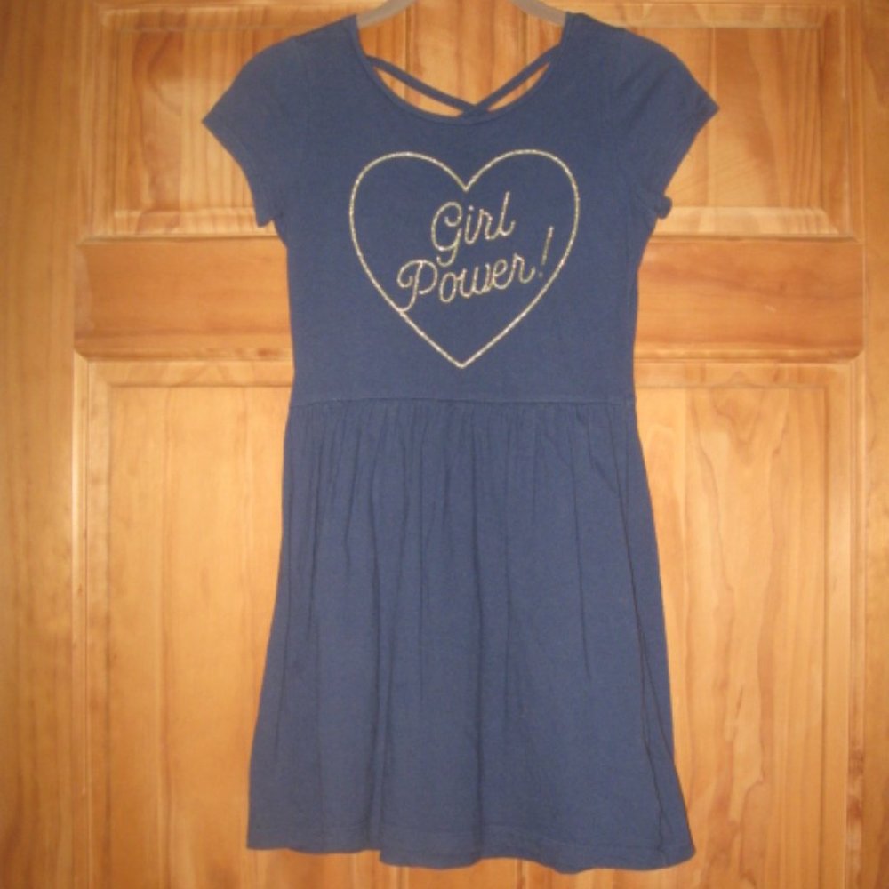 5/$30 Girls Carter's KID Navy Blue Short Sleeve Dress